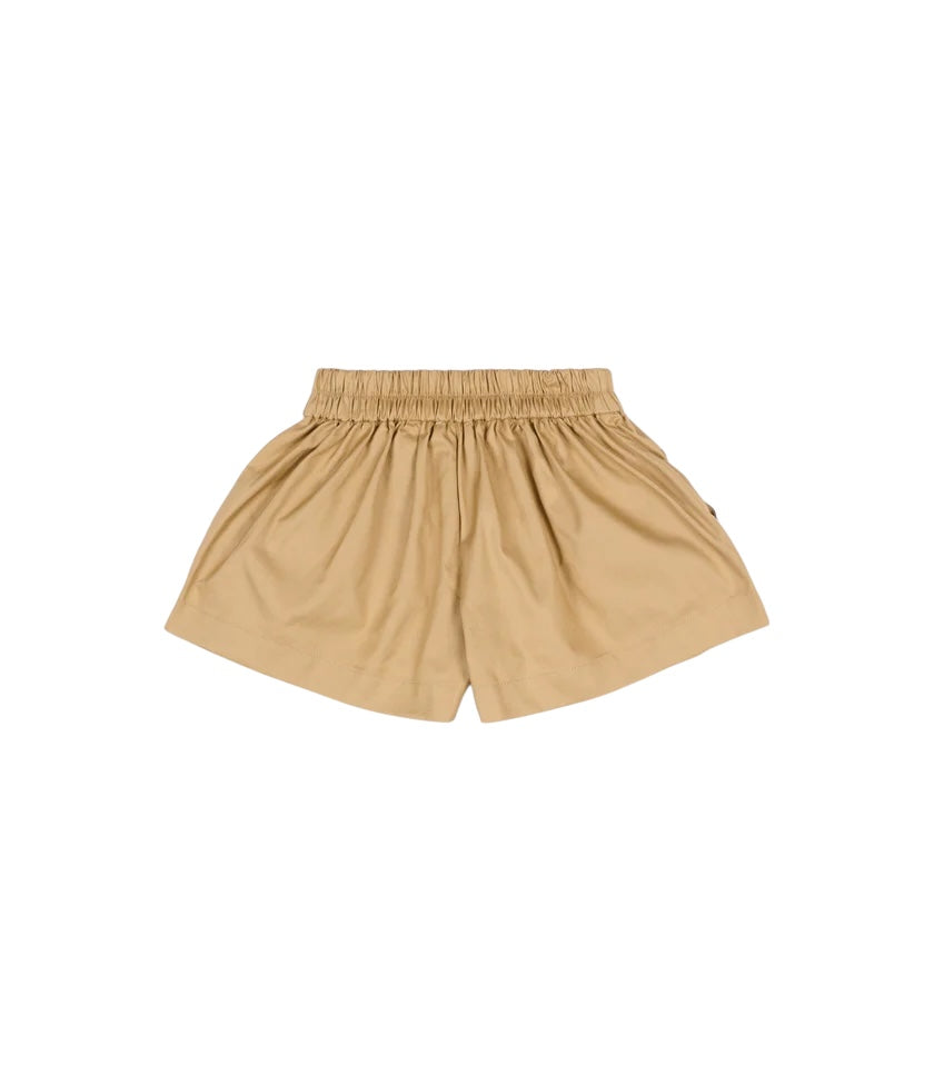 Pantaloncino beige con logo cucito Burberry