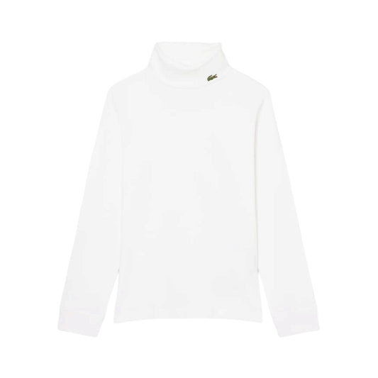 Lupetto bianco con patch logo Lacoste