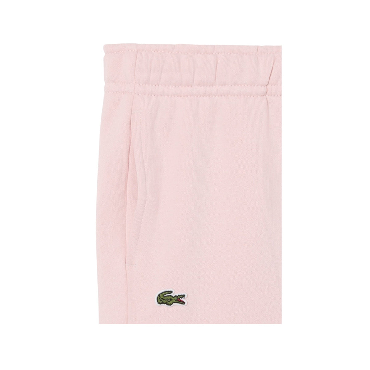 Pantalone in felpa rosa con patch logo Lacoste