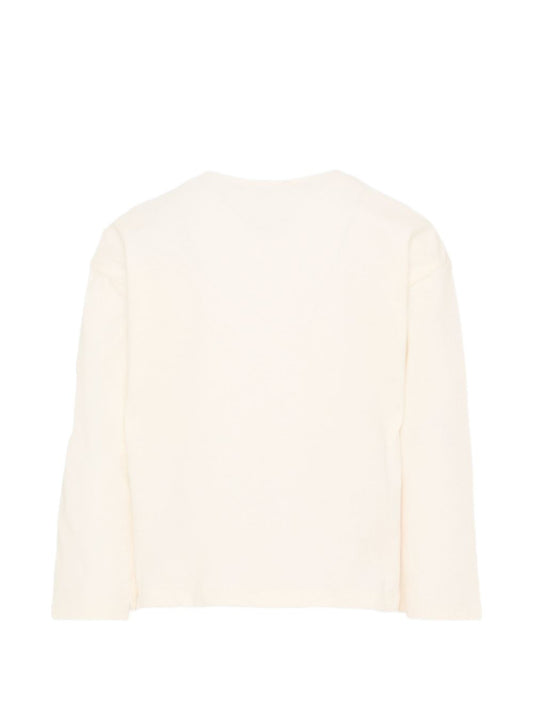 T-shirt panna con stampa multicolore Billieblush