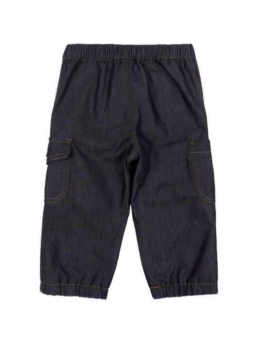 Pantalone effetto jeans con patch logo Moncler