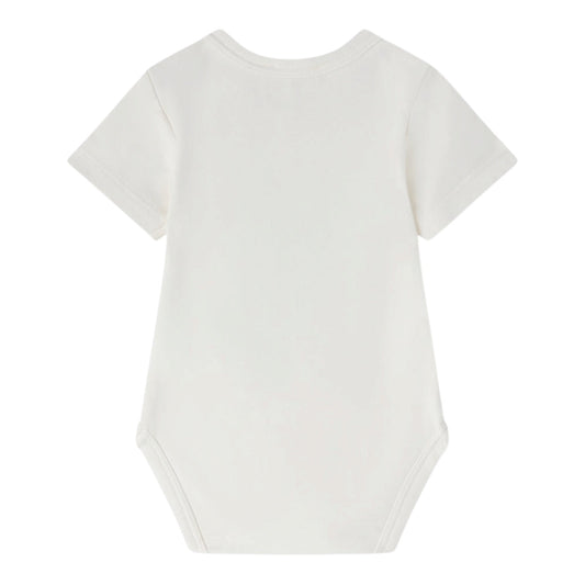 Body in cotone bianco con scoiattolo e logo Nanan