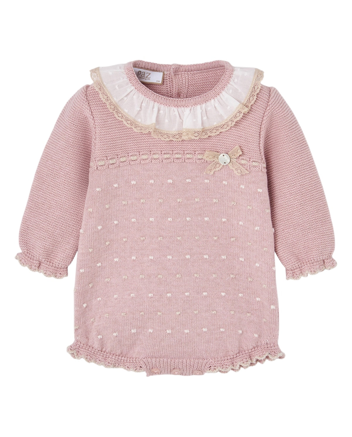 Tutina rosa con pois bianchi e dettagli logo Paz Rodriguez