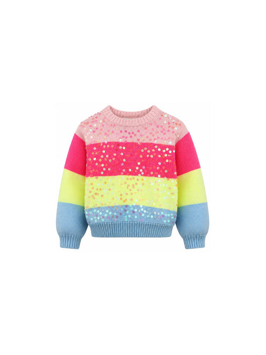 Maglione multicolore e paillettes con dettagli logo Billieblush