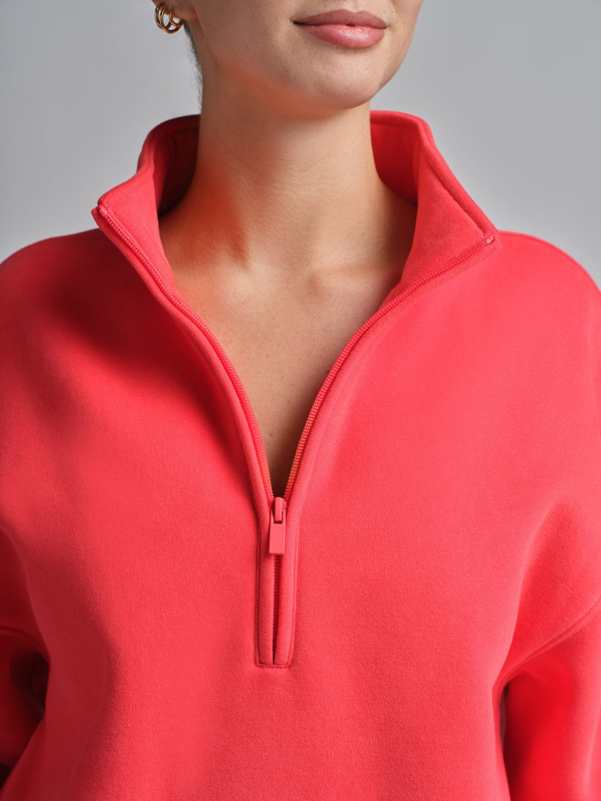 Basic Quarter Zip Mock Neck