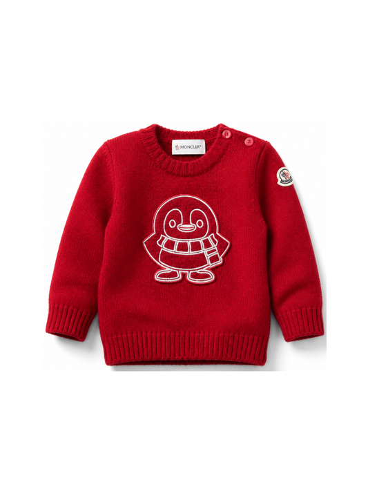 Maglione in cashmere rosso con logo Moncler