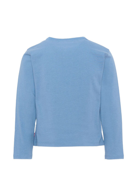 T-shirt blu con stampa unicorno e dettagli logo Billieblush