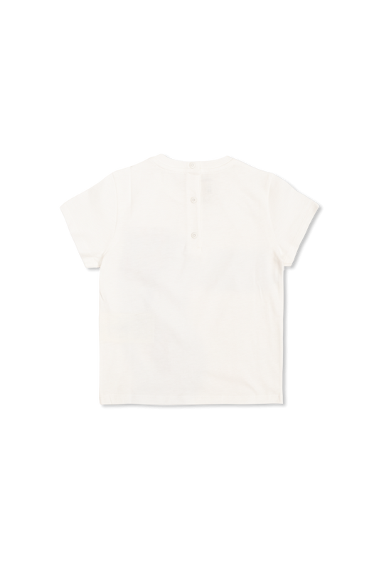 T-shirt bianca baby con dettagli logo Fendi multicolore
