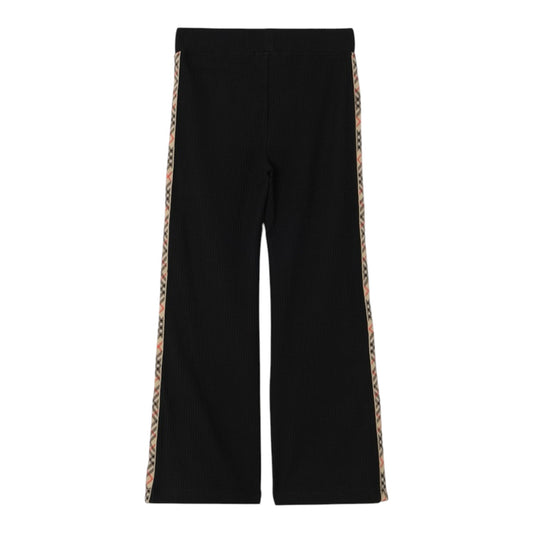 Pantalone a costine nero con banda laterale Burberry