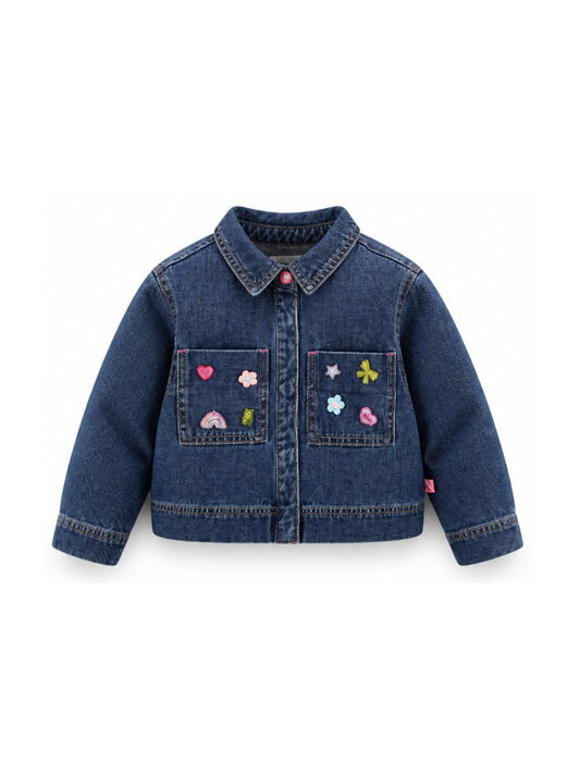 Giubbino in jeans con applicazioni frontali Billieblush