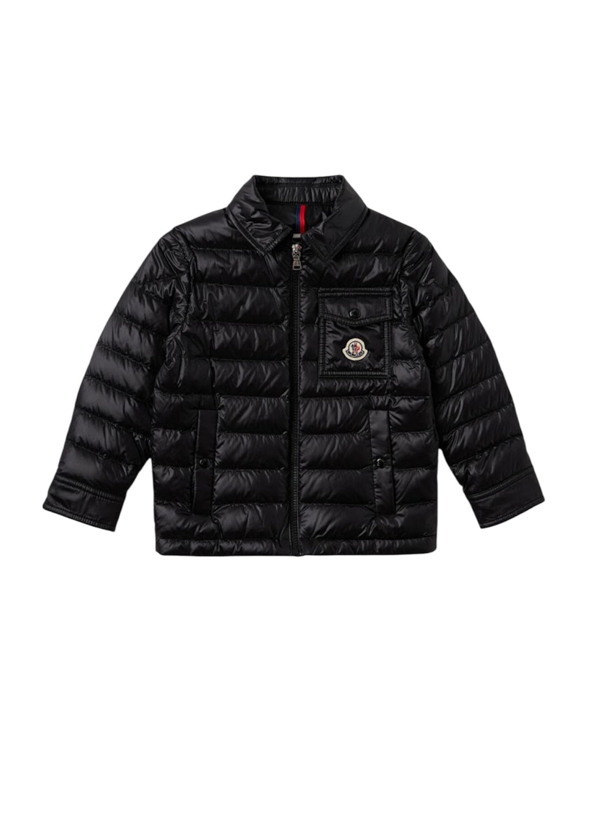 Giubbino Mourillon nero con dettaglio logo Moncler
