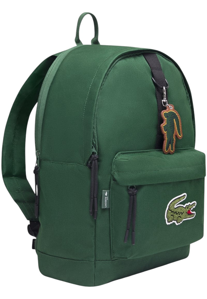 Zaino verde con dettaglio patch cucito Lacoste cucito frontale