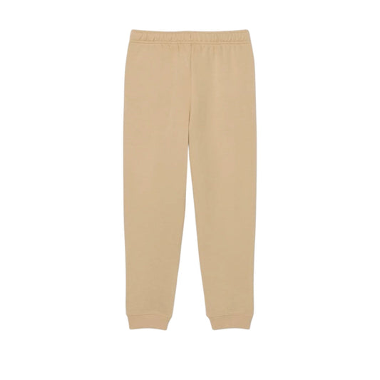 Pantalone in felpa beige con patch logo Lacoste