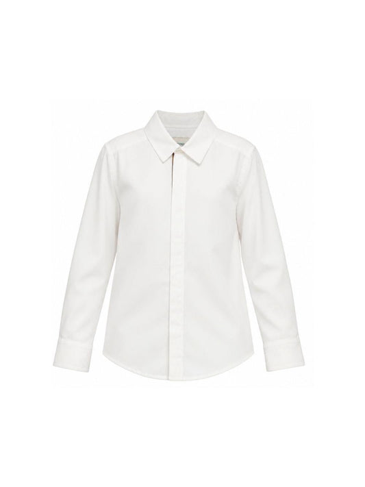 Camicia in cotone bianca con dettagli logo FF Fendi