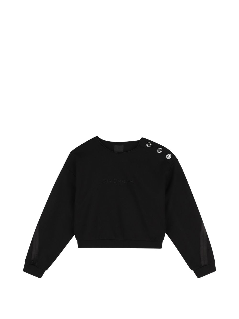 Felpa nera con logo cucito Givenchy cucito frontale