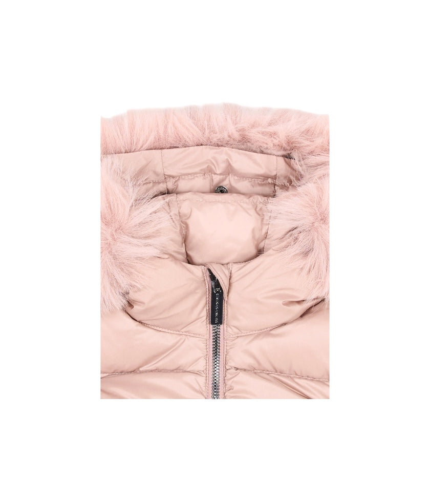 Giubbino rosa baby con pelliccia e dettaglio logo Colmar