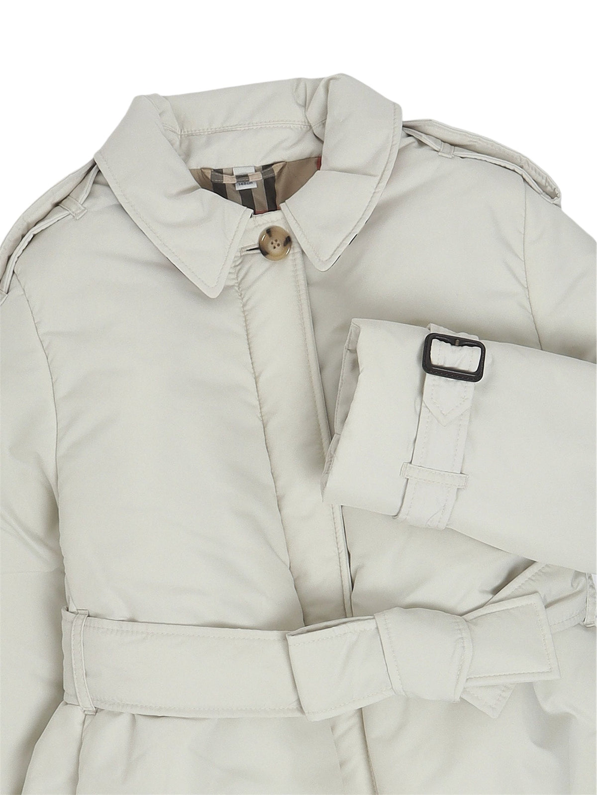 Giubbino panna con dettagli logo Burberry