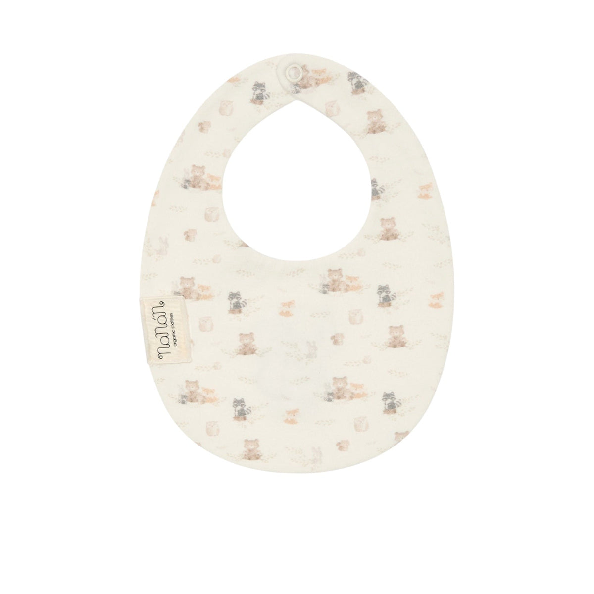 Bavaglino reversibile bianco e fantasia animaletti Nanan