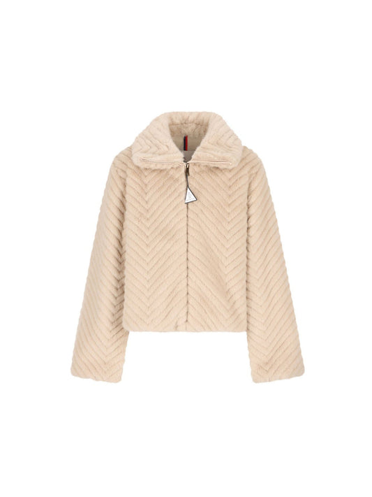 Giubbino Eira beige con patch logo Moncler