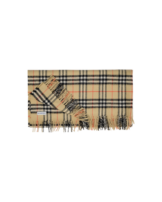 Coperta beige con fantasia check Burberry
