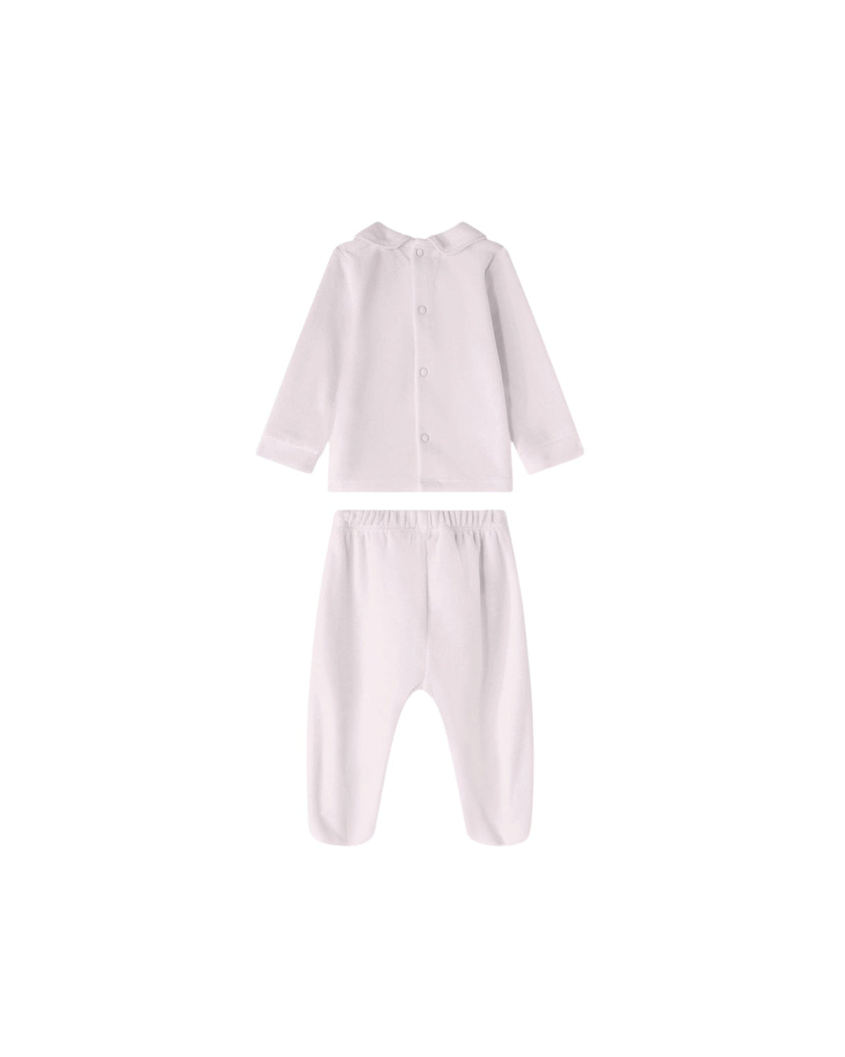 Completo 2 pezzi in ciniglia rosa con patch orso e palloncini Nanan