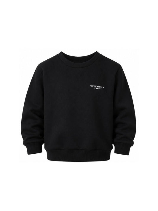 Felpa nera girocollo con stampa logo Givenchy a contrasto