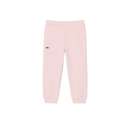 Pantalone in felpa rosa con patch logo Lacoste