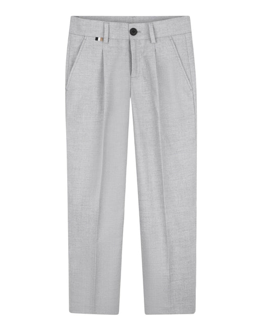 Pantalone grigio con dettagli logo Boss