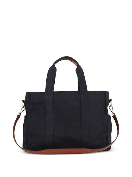Borsa mamma blu con fasciatoio e dettagli logo Chloé