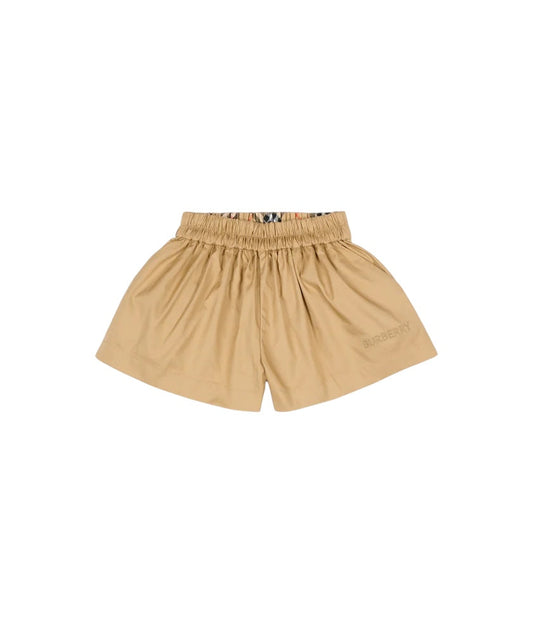 Pantaloncino beige con logo cucito Burberry