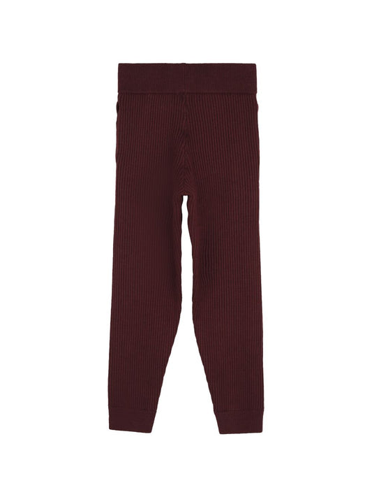Pantalone in maglia bordeaux con dettaglio in metallo cucito Chloè