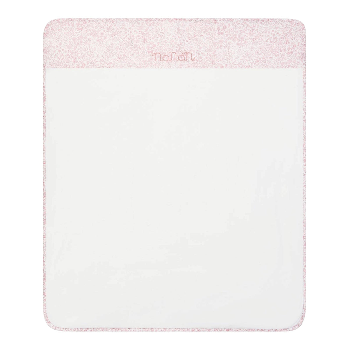 Coperta bianca in tessuto Liberty colore rosa