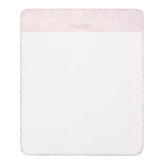 Coperta bianca in tessuto Liberty colore rosa