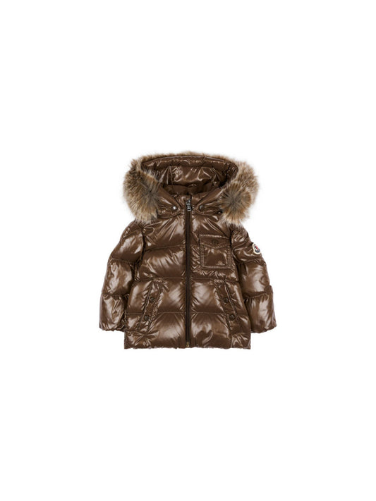 Giubbino K2F marrone baby con dettaglio patch Moncler