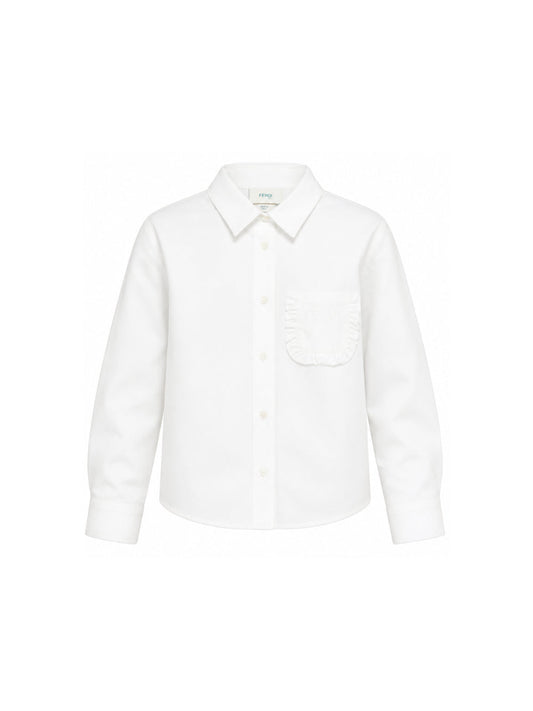 Camicia bianca con logo Fendi cucito frontale