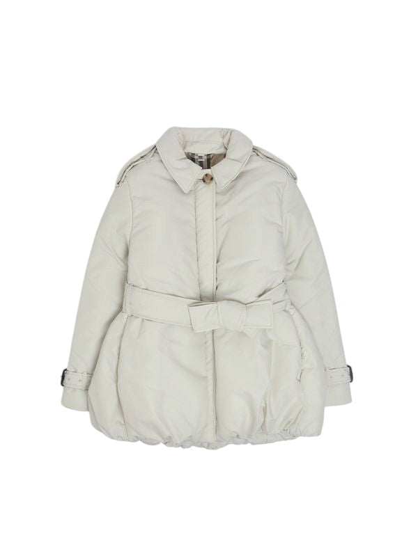 Giubbino panna con dettagli logo Burberry