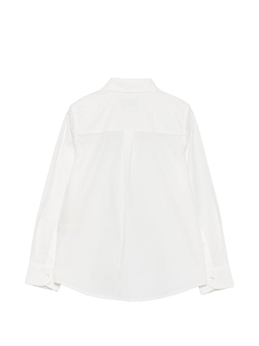 Camicia in cotone bianca con dettagli logo FF Fendi
