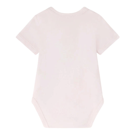 Body in cotone rosa con scoiattolo e logo Nanan
