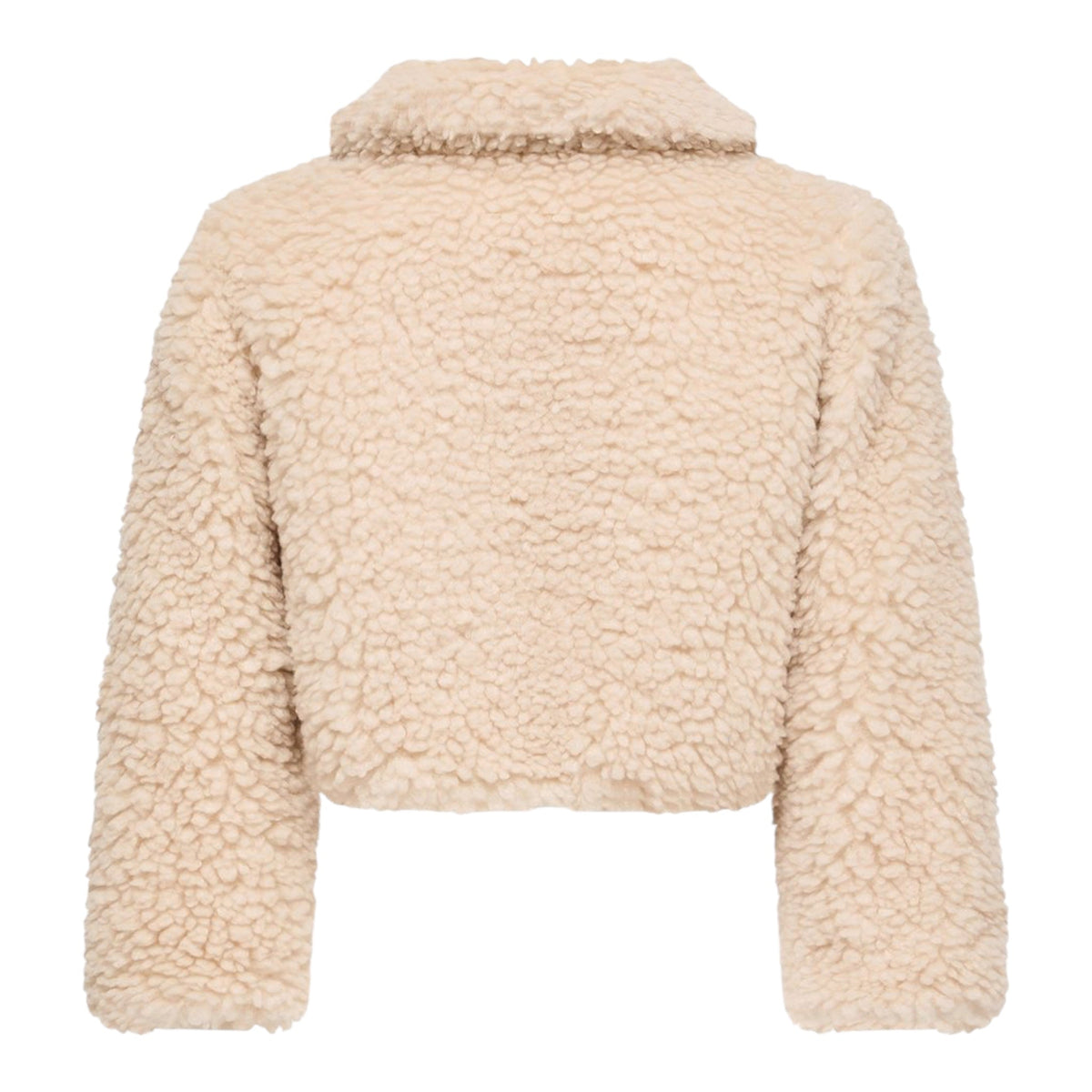 Felpa teddy panna con patch Moncler