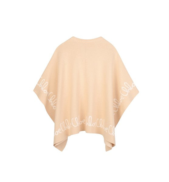 Mantella beige con dettaglio logo a intarsio Chloè