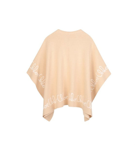 Mantella beige con dettaglio logo a intarsio Chloè