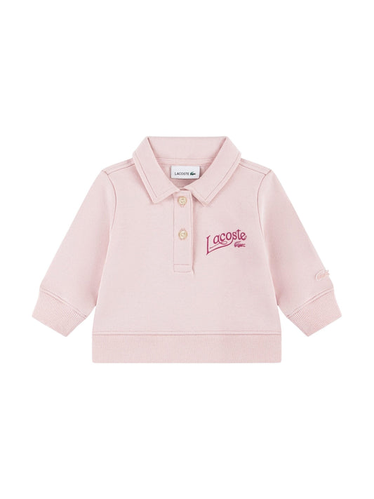 Completo in felpa rosa con dettagli logo Lacoste