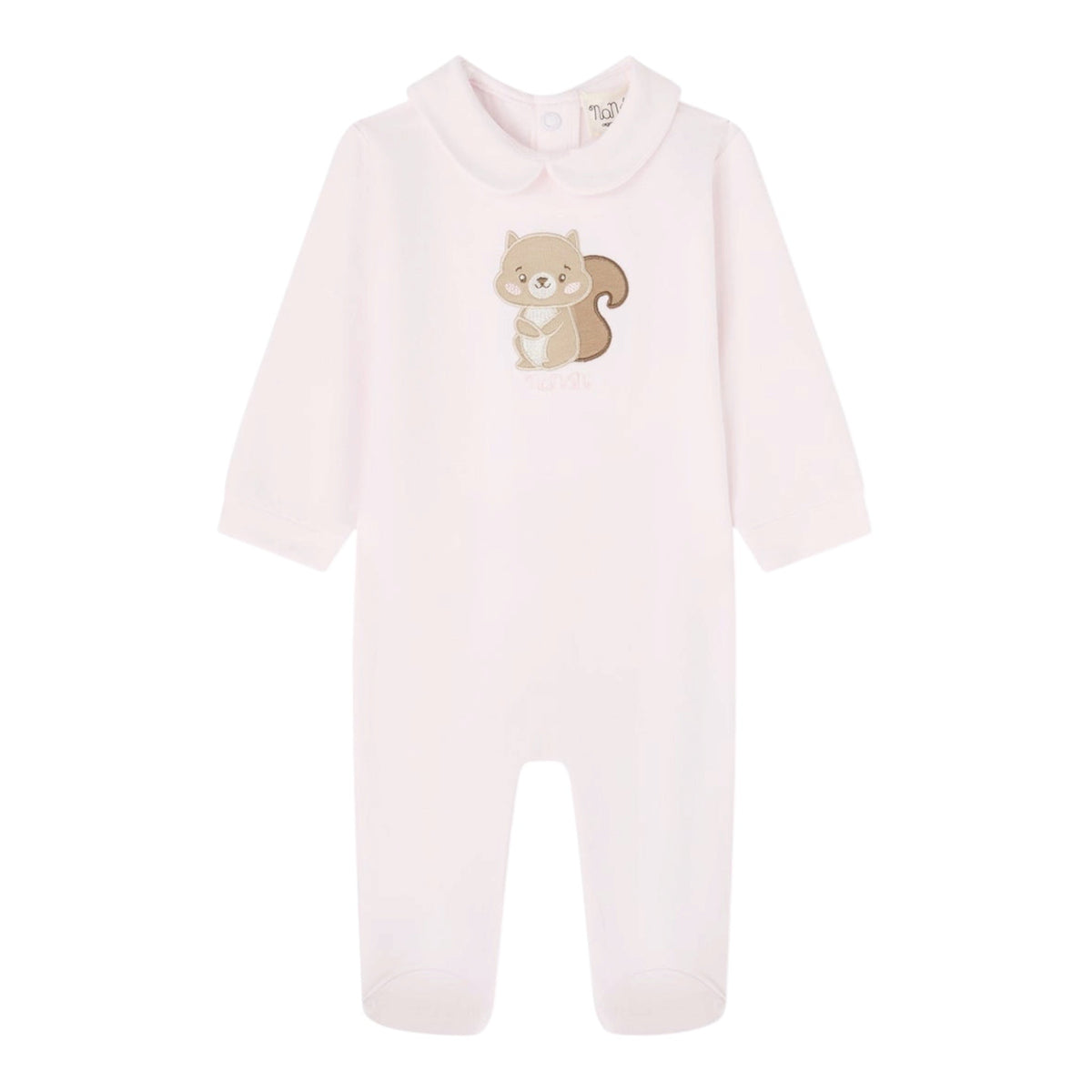 Tutina rosa con patch orsetto e logo Nanan frontale