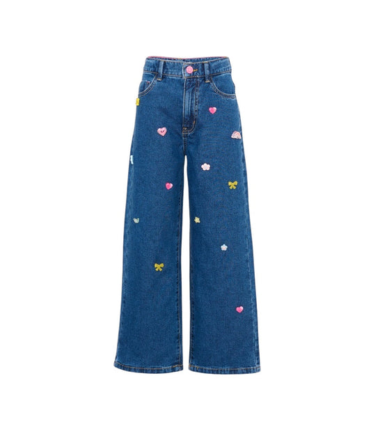 Jeans blu con dettagli applicati Billieblush frontali