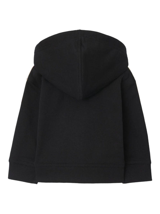 Felpa baby nera con dettaglio check Burberry