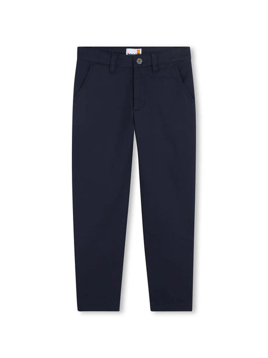 Pantalone blu cinque tasche con dettagli logo Timberland sul retro