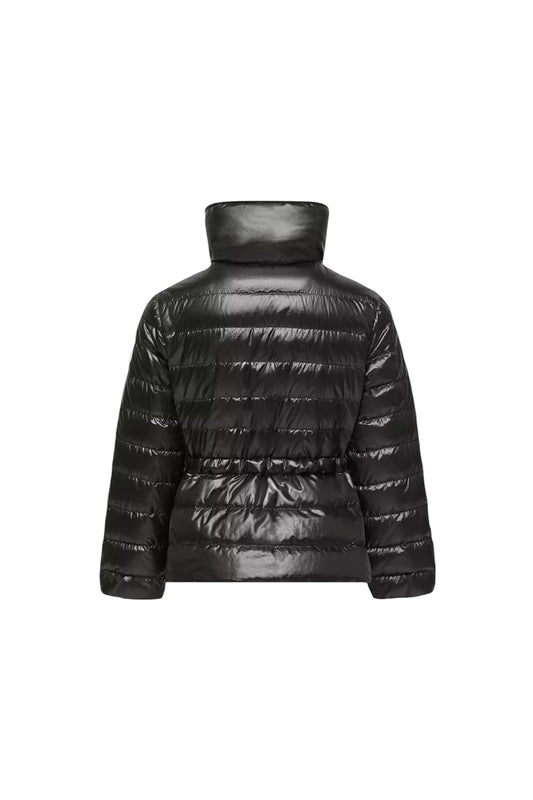 Giubbino Fem nero con dettagli logo Moncler