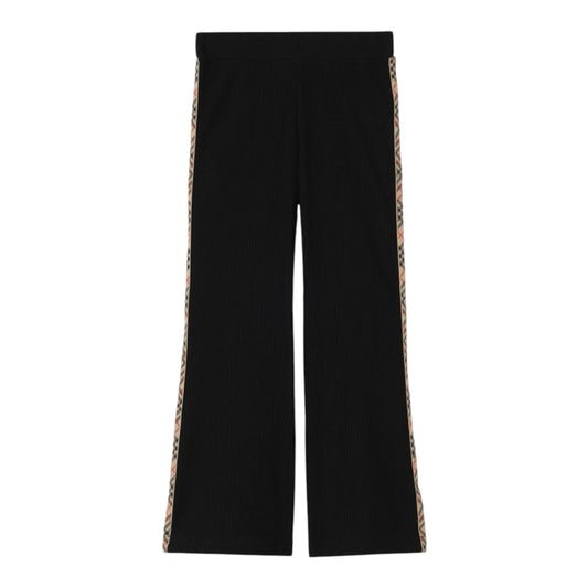 Pantalone a costine nero con banda laterale Burberry