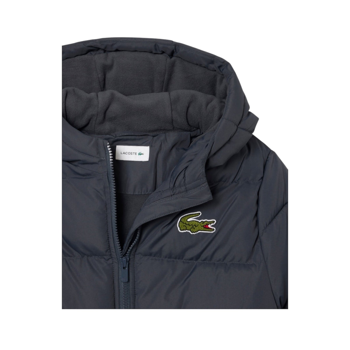 Giubbino grigio con patch logo Lacoste