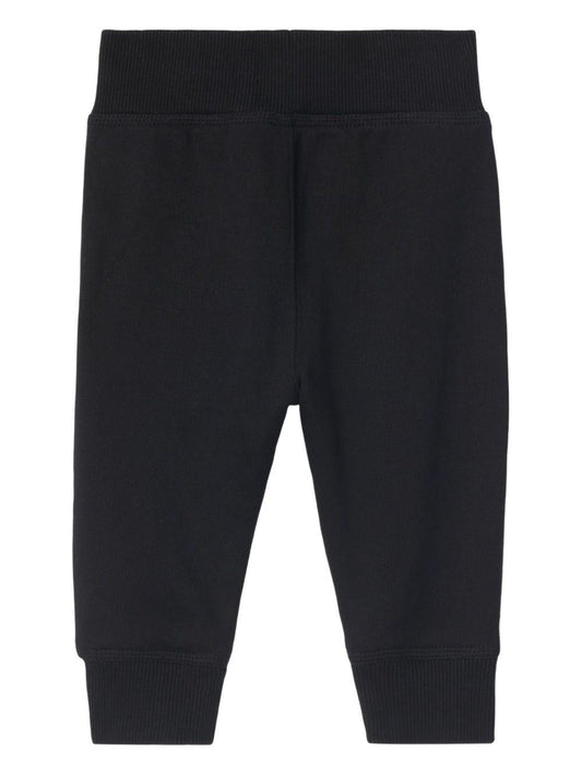 Pantalone baby nero con dettagli check Burberry